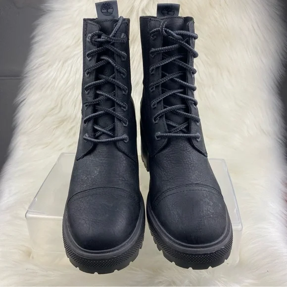 TIMBERLAND SILVER BLOSSOM LACE UP COMBAT BOOTS SIZE 10W - Picture 9 of 14